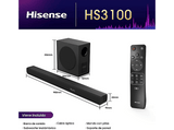 Barra de sonido - Hisense HS3100, Subwoofer Inalámbrico 6.5, Dolby Audio & DTS Virtual:X, 480 W, Negro