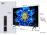 TV QD-Mini LED 55 - TCL 55P8L, UHD 4K, TCL AiPQ Processor, Smart TV, DVB-T2, Dolby Vision·Atmos, 144Hz, Google TV, Negro
