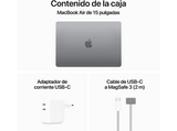 Apple MacBook Air (2024), 15,3, Chip M3, GPU de 10 núcleos, 16 GB RAM, 512GB de SSD, Teclado Magic Keyboard Touch ID, macOS, Gris espacial