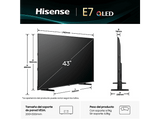 TV QLED 43 - Hisense 43E7Q, UHD 4K, Quad Core/MT9603, IA 4K Upscaler, Modo Juego Plus, Sensor de luz, Negro