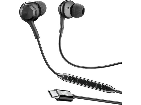 Auriculares - Music Sound IN EAR, De cable, Tipo C, Escucha inmersiva, Detalles metálicos, Negro