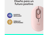 Ratón inalámbrico - Logitech Pop, 4000 ppp, Easy-Switch, Bluetooth, SmartWheel, Botones personalizables, Tecnología Silent Touch, PC-Mac, Rosa