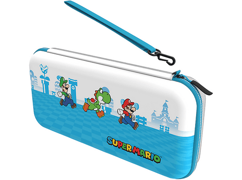 Funda - PDP Mario Escape, Para Nintendo switch, Con cremallera, Azul y Blanco