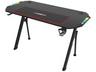 Mesa gaming - Drift DZ175RGB, Iluminación LED, Alfombrilla,  Soporte para Auriculares y Bebidas, 130 x 75 x 60 cm, Altura Regulable, Negro