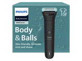 Afeitadora corporal - Philips BG5475/15, 3 Peines-guía bidireccionales (2, 3 o 5 mm), Cepillo de limpieza y Accesorio plegable trasero, 100min, Negro