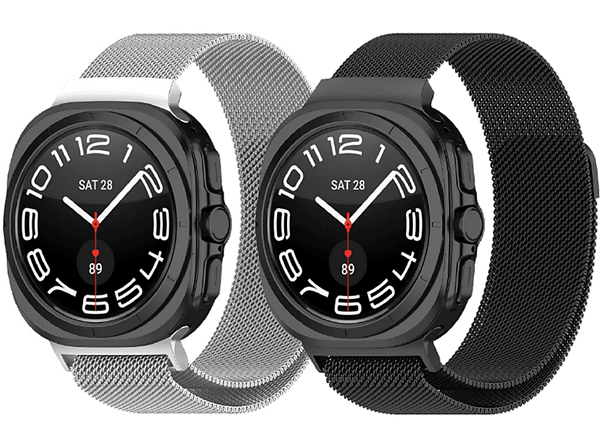 Pack Correas - Friendly License FRSWB099, Silicona, Samsung Galaxy Watch Ultra, Plata y Negro