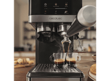 Cafetera express - Cecotec Power Espresso 20 Grind, 20 bar, 1350W, 1.7 l, 2 tazas, Molienda ajustable, Thermoblock, Pantalla táctil, Negro