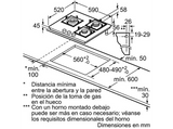Placa gas - Siemens EP6A6CB20, 3 zonas, Gas natural, Negro