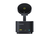 Docking Station - Baseus Serie MagPro II HUB 7 en 1, Con Carga Inalámbrica Magnética de 15W, Qi2, Pantalla dual 4k, Ultrarrápido 100W, Negro