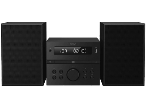 Microcadena - PEAQ PMS 350, Reproductor de CD y USB, 60 W, Negro