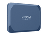 Disco duro SSD externo 1TB - Crucial X10 Portable SSD, Velocidad de lectura hasta 2100 MB/s, IP65, Azul