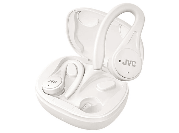 Auriculares deportivos - JVC HA-EC25TWU Bluetooth, Autonomía 30 h, Micrófono, Asistente voz, Blanco