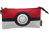 Estuche - Pokémon, Triple compartimento, Cremallera, 23x12 cm