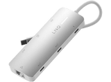 Hub - Linq ProConnect 8in1, Lector de tarjetas, Carga rápida de 140W, Blanco