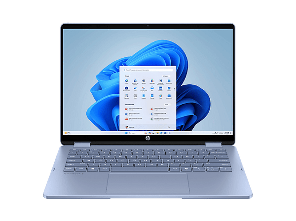 Convertible 2 en 1 - HP OmniBook 5 Flip 14-fp0047ns, 14" DCI 2K, Intel® Core™ 5 120U, 16 GB RAM, 512 GB, Windows 11 Home, Sin cargador, Celeste
