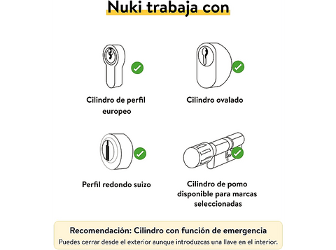 Cerradura electrónica - Nuki Smart Lock Pro(4.ª generación), Wifi, Con batería, Amazon Alexa, Google Home o Apple, Negro