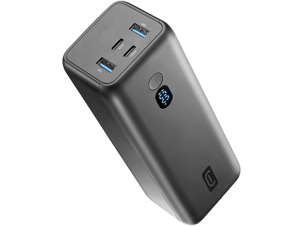 Powerbank - CellularLine PBMAXIIT27000K, 27000 mAh, USB y tipo C, Negro