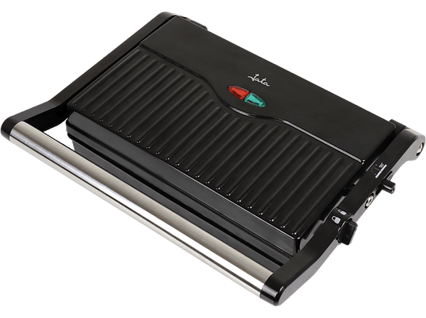 Sandwichera - Jata JEGR1107, 1000W, Parrilla eléctrica y grill, Base antiadherente, Apertura 180º, Negro