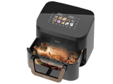 Freidora de aire - Cecotec Cecofry&Grill Smokin' 11000, 2900 W, 11 L, Triple grill, Ahumador, Temperatura dual, Negro