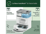 Robot friegasuelos - iRobot Roomba® Plus 405 Combo, 295 ml Depósito Polvo, 3l Depósito Agua Base, 3h Autonomía, Blanco