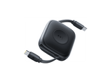 Cable USB-C - Baseus All-in-One retráctil, 90 cm, Tipo C a Tipo C, Universal, Carga rápida, 100W, Carga SmartWatch 2.5W, Negro Midnight