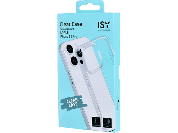 Funda - Isy ISC 1046, Compatible con iPhone 16 Pro, Resistente a Golpes, Transparente