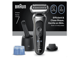 Afeitadora - Braun Series 7 72-C7200CC,  3 modos, Centro SmartCare, 1 accesorio de precisión, Afeitado en seco y mojado, Oro