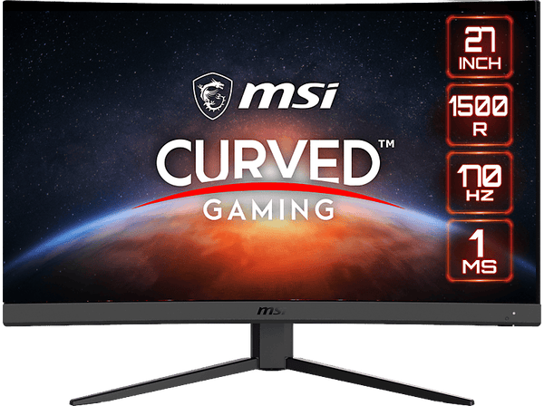 Monitor gaming - MSI G27CQ4 E2, 27" WQHD, Curvo, 1 ms, 170 Hz, FreeSync Premium, Negro