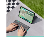 Funda con teclado - Logitech Flip Folio, iPad Pro-Air 13, Teclado extraíble, Multidispositivo, Soporte ajustable, Bluetooth, Accesos directos, Negro