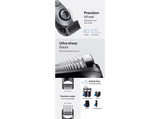 Barbero - Braun Series 3 BT3560, 4 cabezales para barba, 40 ajustes de longitud, Lámina ultra afilada, Gris