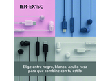 Auriculares de botón - Sony IER‑EX15C, con Micrófono, USB-C, iPhone/Android/Portátil/PC, Ligero, Graves potentes, Ideal para viajar/uso diario, Blanco