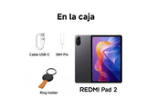Tablet - Xiaomi Redmi Pad 2 + Ring Holder, 11  2.4K, 4 GB RAM, 256 GB, Dolby Atmos,MediaTek Helio G100 Ultra, Graphite gray, Incluye Ring Holder