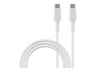 Cable USB - CellularLine USBDATA100C2C5A2MW, USB-C - USB-C, 2 m, 100W, 5A, Carga Rápida, Blanco