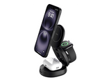 Cargador móvil inalámbrico - Belkin WIZ034KQBK, Compatible con Qi2 o MagSafe, Convertible 3 en 1, Plegable, Negro