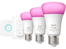 Kit de iluminación - Philips Hue Bridge + 3 Bombillas inteligentes E27 9.5W 1100 lm, Luz Blanca y Colores + Regulador