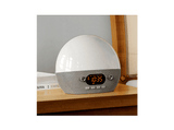 Radio despertador - muvit iO MIOLAMP006, Simula el Amanecer, Sonidos de Atardecer y Ruido Blanco, Radio FM, Altavoz Bluetooth, Gris
