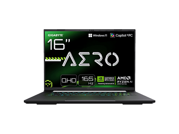 Portátil gaming - Gigabyte AERO X16 1WH Copilot +PC, 16" WQXGA, AMD Ryzen™ AI 7 350, 32 GB RAM, 1 TB SSD, GeForce RTX™ 5070, Windows 11