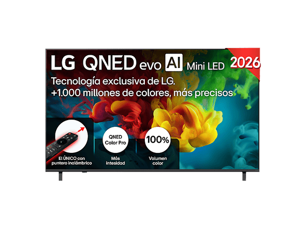 TV QNED Mini LED 75" - LG 75QNED82B6A, UHD 4K, Procesador Inteligente α8 AI Processor 4K Gen3, Smart TV, DVB-T2 (H.265), Negro