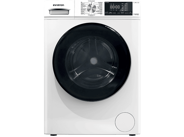 Lavadora carga frontal - Infiniton WM-S84ABL, 8 kg, 1400 rpm, 15 Programas, Inverter, Vapor Care, Blanco