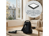 Aspirador con bolsa - Nilfisk Perform Allergy Plus, 750 W, 3.7 l, Filtración HEPA 14, Con luz LED, Negro