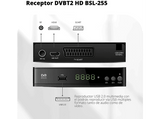 Sintonizador TDT - BSL BSL-255, 2x HDMI, 1x Antena RF, 1x USB, 1x Euroconector, DVB-T2, Negro