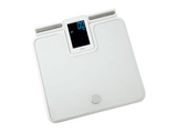 Báscula analizador de fitness - Jata HBAS2501, Peso máx. 180 kg, Pantalla LCD, 8 Sensores Alta Precisión, Memoria para 8 Personas, Blanco