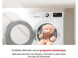 Secadora bomba de calor - LG RH90V5AV6N, Independiente, 9 kg, 14 programas, Blanco