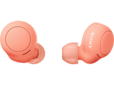 Auriculares True Wireless - Sony WFC500D, Carga rápida, Batería 20h, Google Assistant, Siri, Con funda, Bluetooth, IPX4, Cascos inalámbricos, Naranja