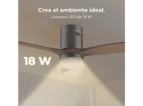 Ventilador de techo - Cecotec EnergySilence Aero 5600 Classic Acero, Motor DC 40 W, Luz LED 18 W, 6 Velocidades, Mando, 3 aspas, Plateado