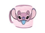 Taza - Sherwood  Lilo & Stitch: Angel, 400 ml, Funda de felpa, Rosa