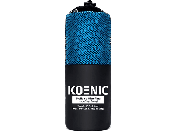Toalla - Koenic Microfibra, 152x76 cm, Poliéster y nylon, Súper absorción, Azul