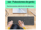 Pack Teclado + Ratón - HP HP150, USB-A, Indicadores LED, Recorrido de teclas de perfil bajo, Negro