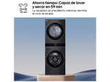 Lavadora secadora - LG WT1716BBF, Torre de lavado 17/16 kg, TurboWash™, Smart Pairing™, Inox grafito