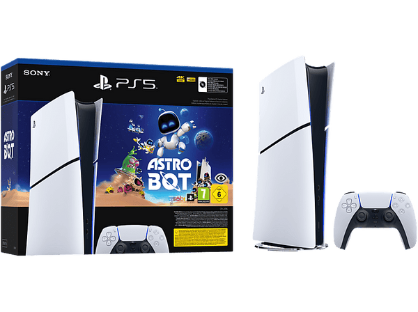 Consola - Sony PS5 Slim Digital Edition, 1 TB SSD, 4K, 1 mando, Chasis D, Blanco + Código de descarga de juego Astro Bot